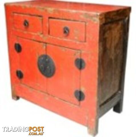 Original Red Shanxi Chinese Antique Cabinet