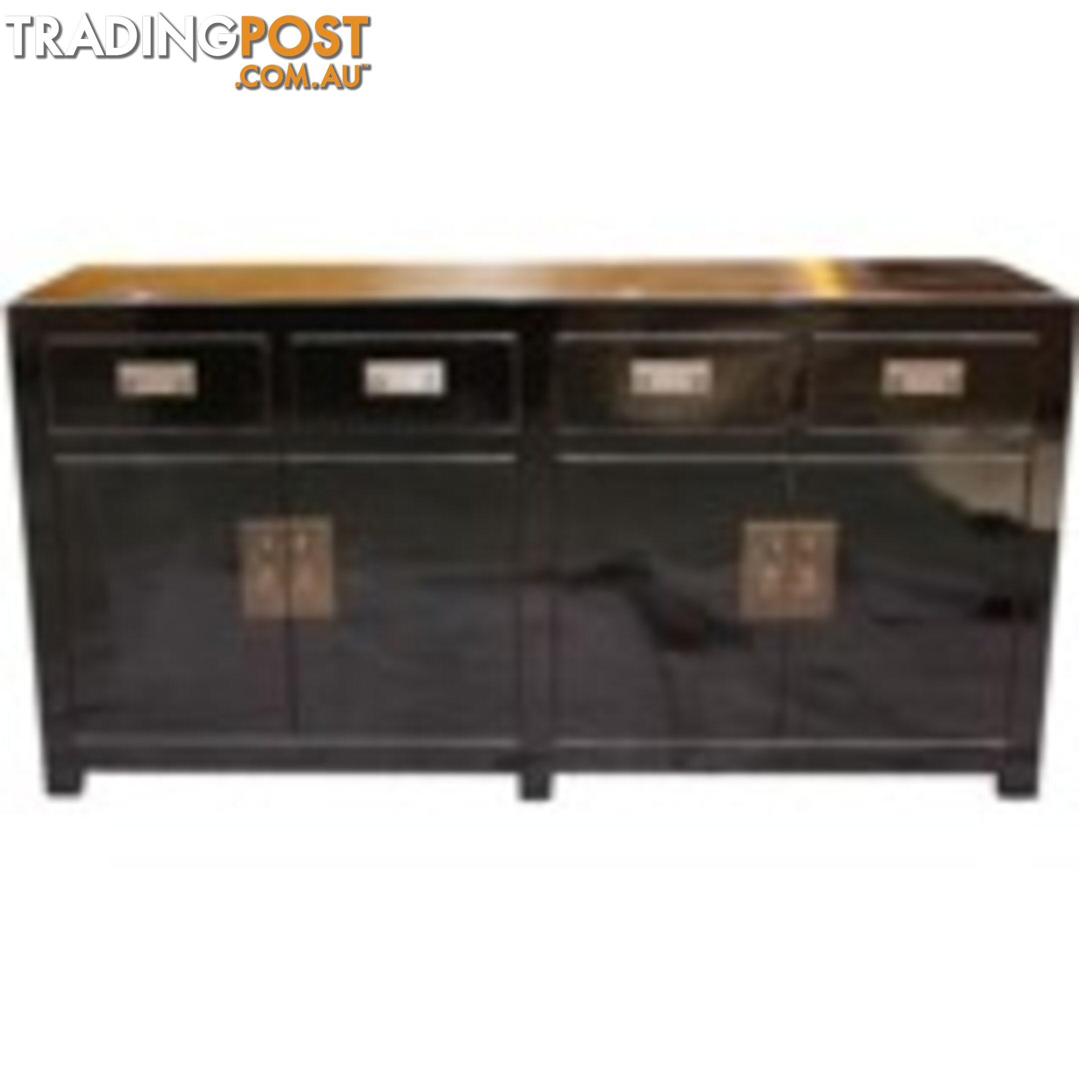 Black Lacquer Oriental Sideboard Buffet