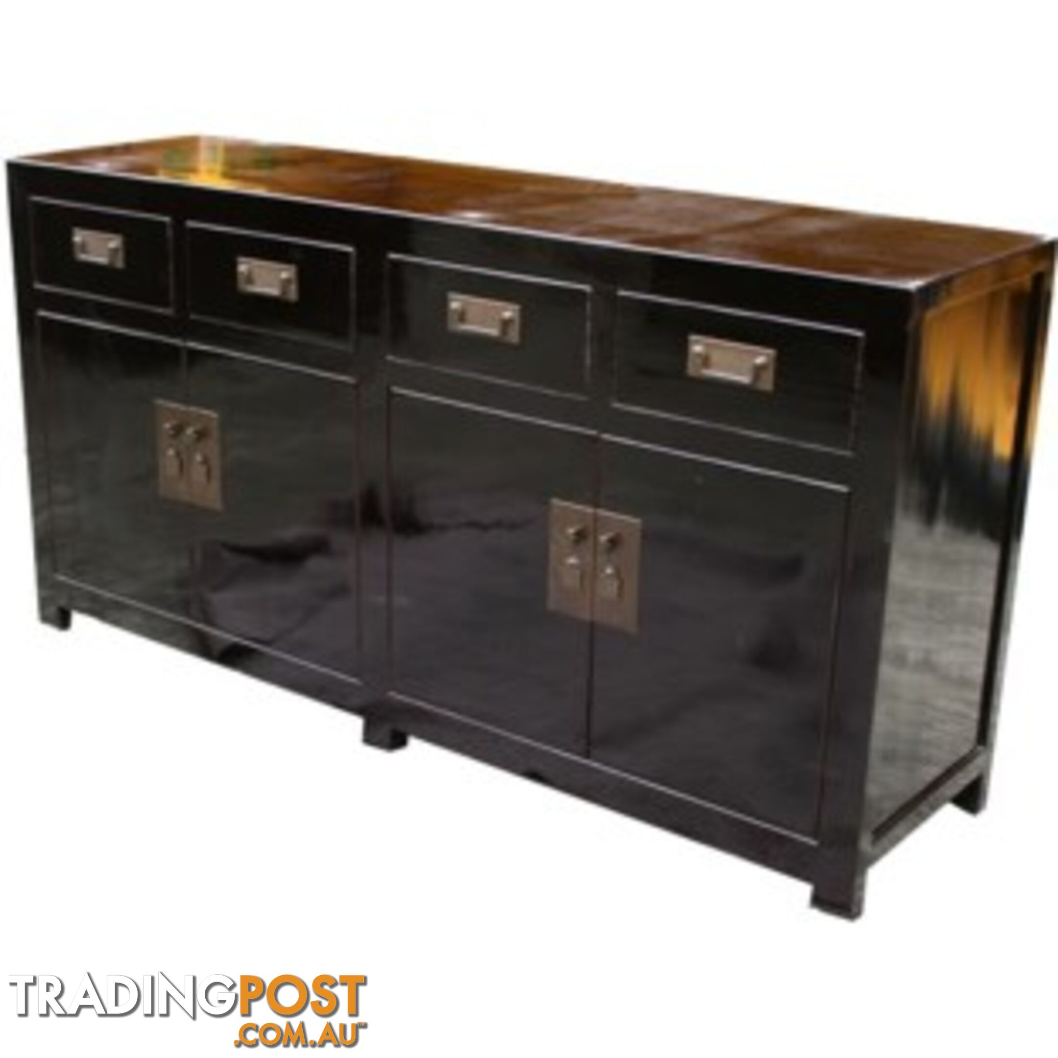 Black Lacquer Oriental Sideboard Buffet