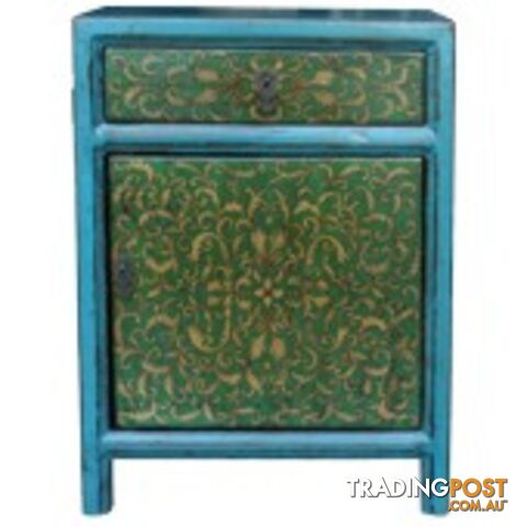 Tibetan Painted Bedside Table