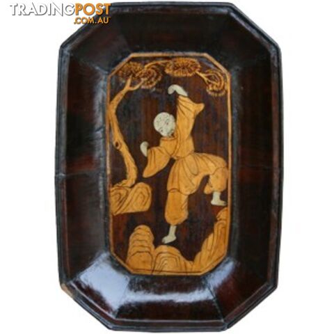 Antique Chinese Wood Tray with Painting - photo 2 of 2