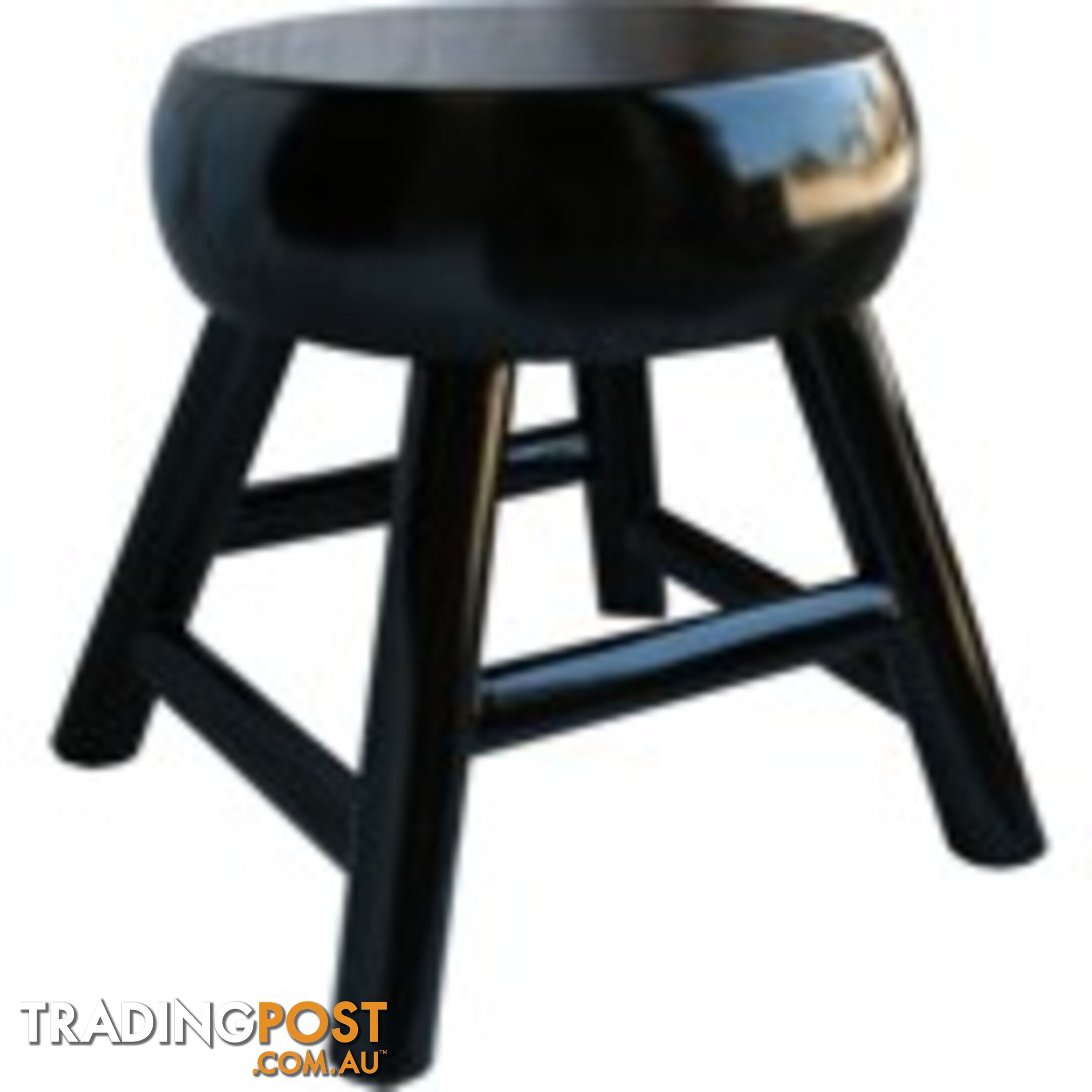 Black Thick Seated Round Stool