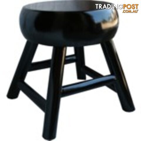 Black Thick Seated Round Stool