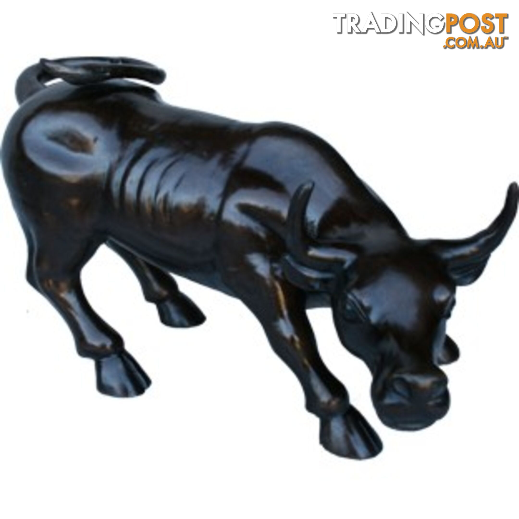 Wall Street Charging Bull Ox Brass Statue 64cm