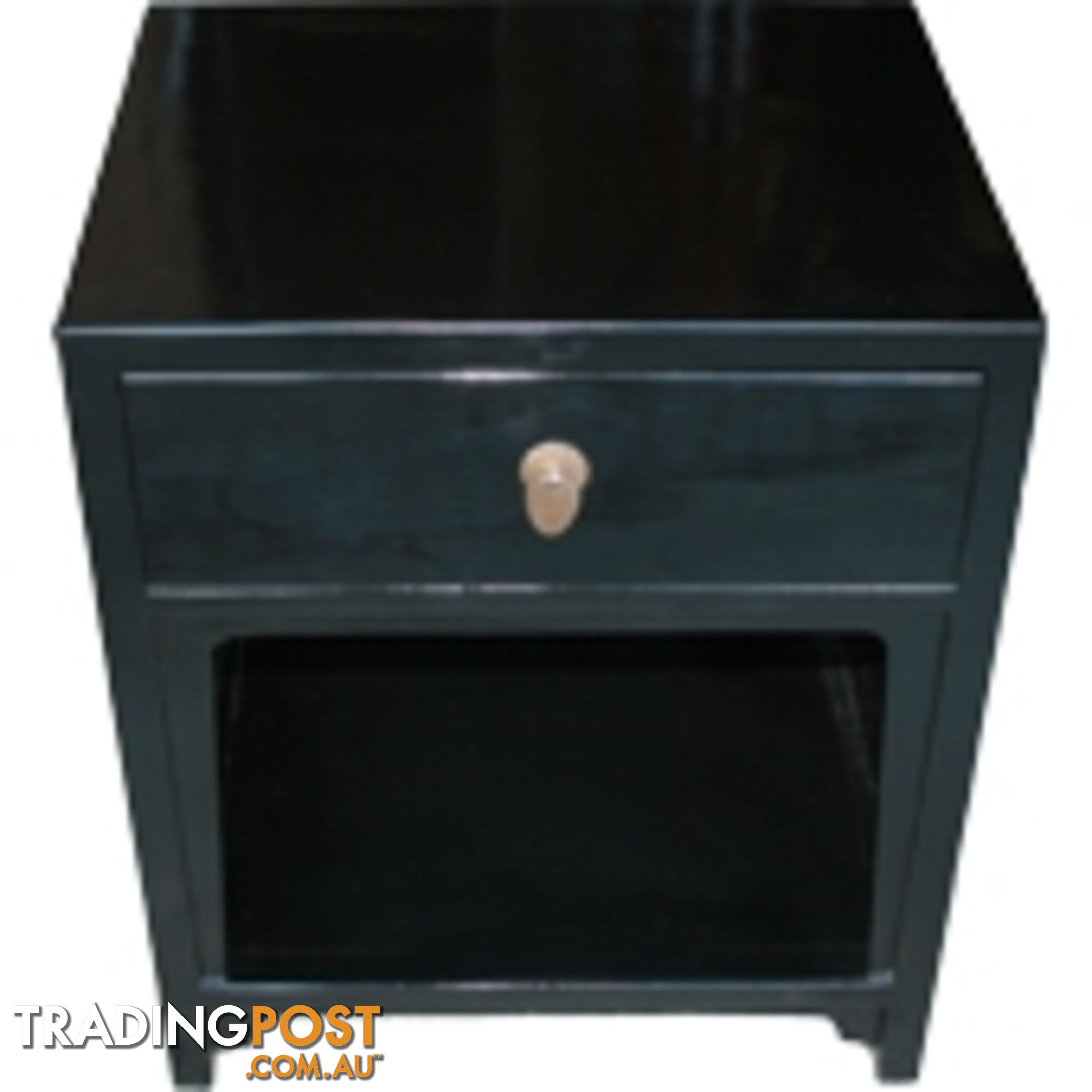 Black Oriental Bedside Table