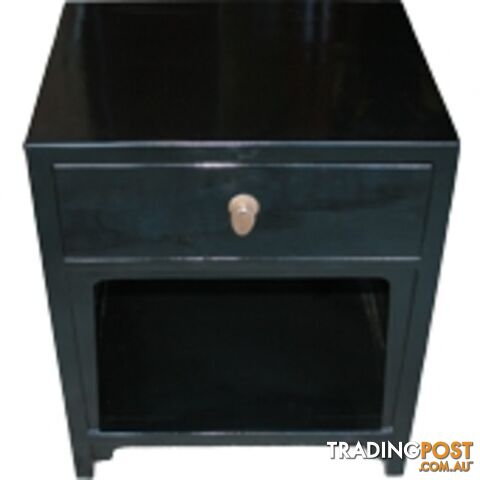 Black Oriental Bedside Table