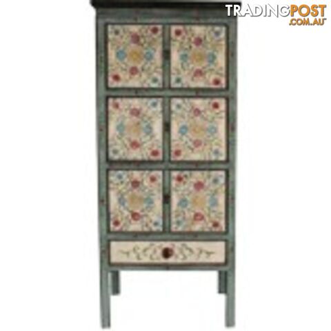 Tibetan Cabinet with Flora Painting