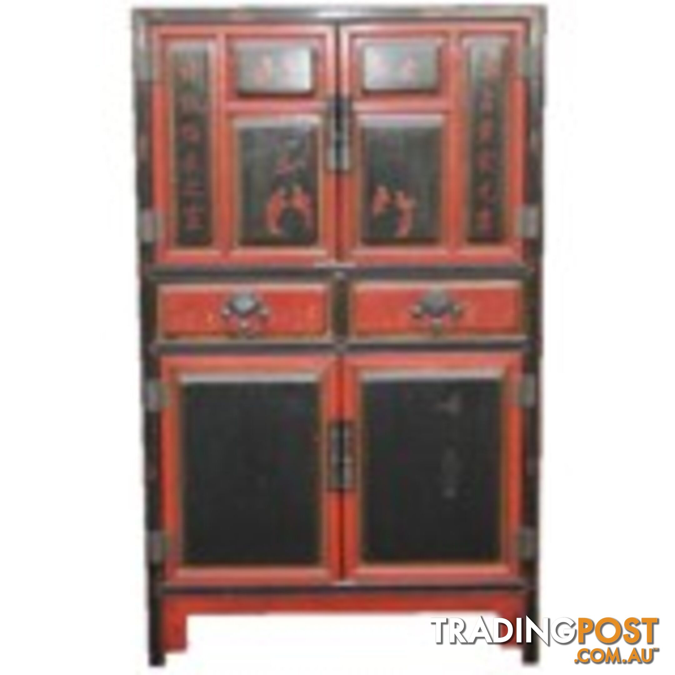 Large Original Chinese Antique Cabinet with Paintings