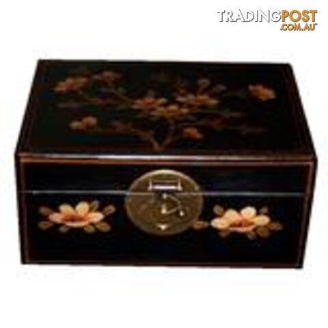 Medium Black Painted Asian Box
