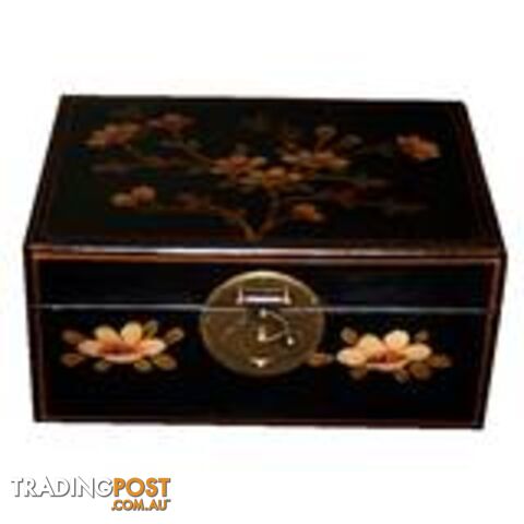 Medium Black Painted Asian Box