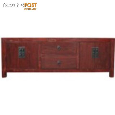 Brown Lacquered Wood Low Sideboard Buffet