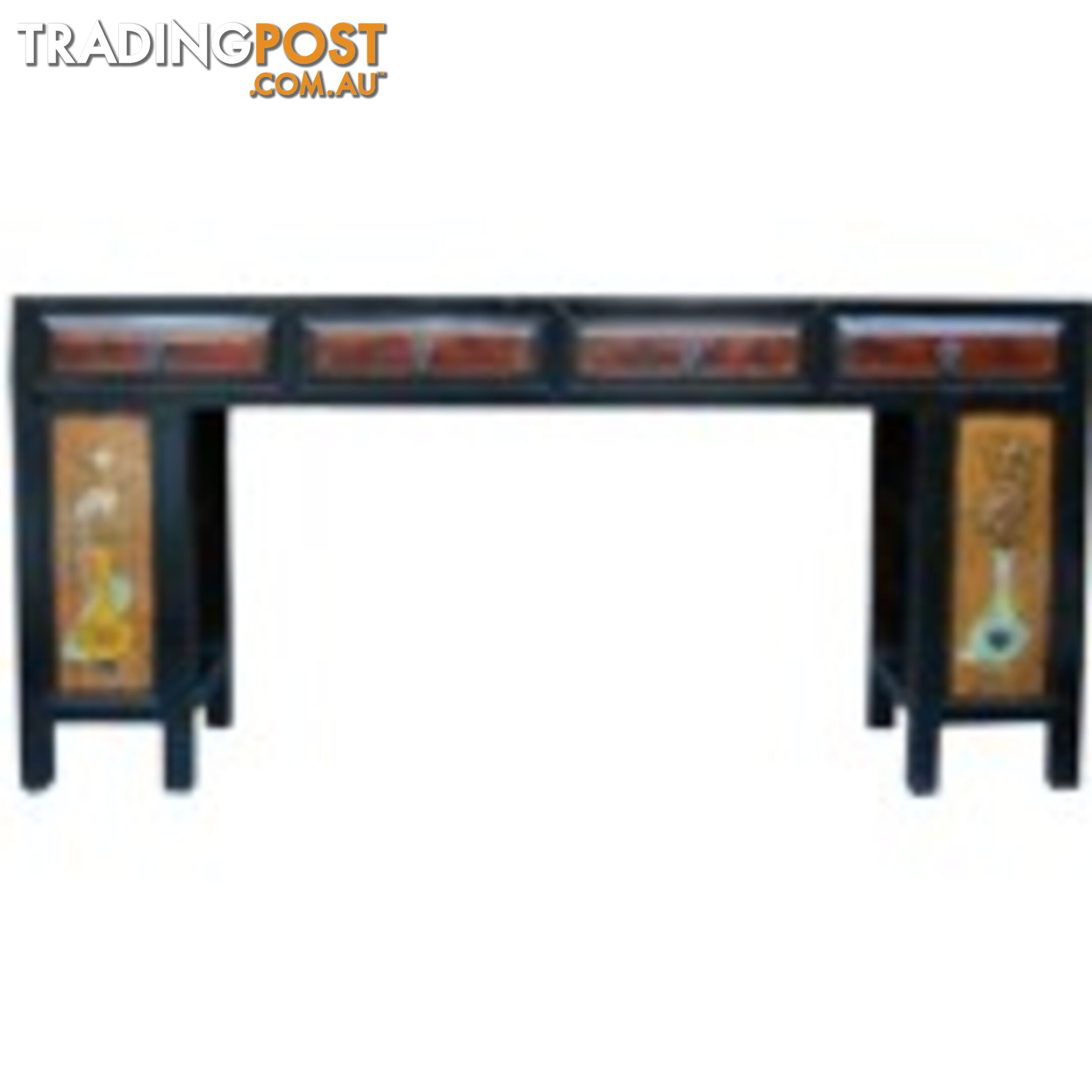 Original Mandarin Chinese Four Drawer Painted Long Table