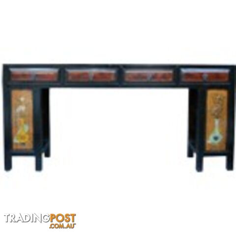 Original Mandarin Chinese Four Drawer Painted Long Table