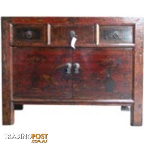 Original Chinese Red Painted Sideboard