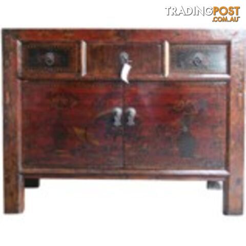 Original Chinese Red Painted Sideboard