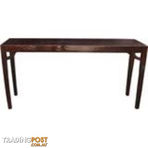 Chinese Dark Brown Console Table with Corner Legs
