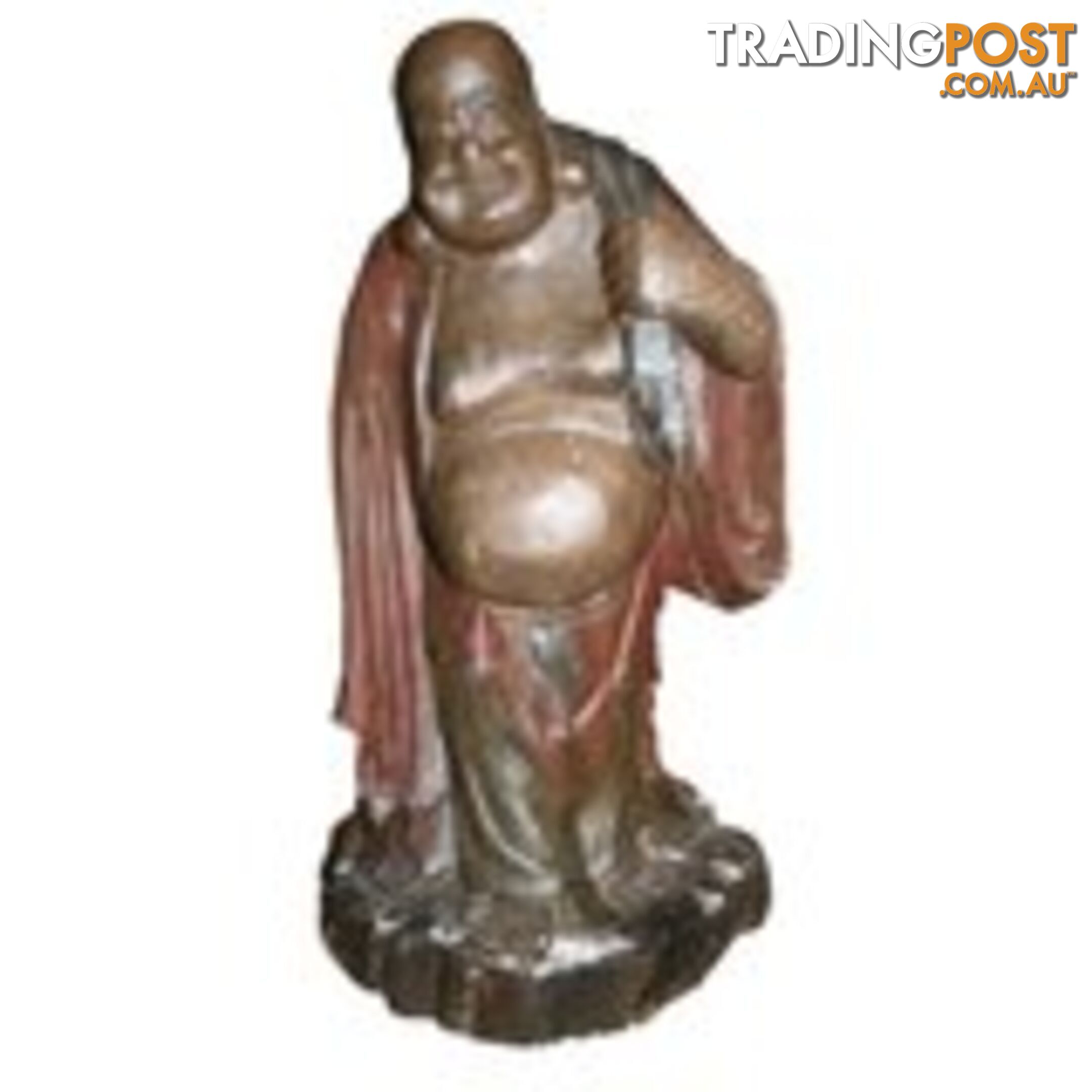 Antique Wood Buddha Maitreya Statue Sack Carrying