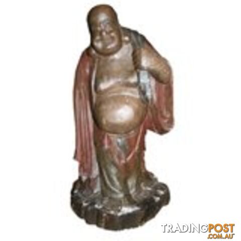 Antique Wood Buddha Maitreya Statue Sack Carrying