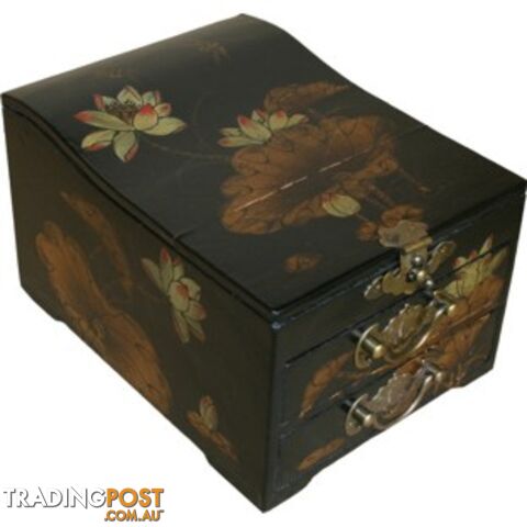 Black Chinese Jewellery Box Stand Up Mirror - photo 2 of 2