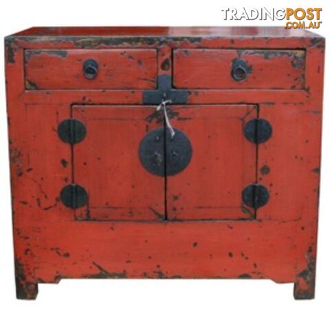 Original Red Shanxi Chinese Antique Cabinet