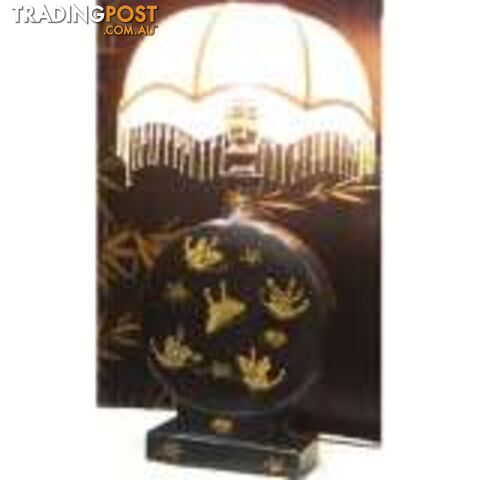 Black Painted Classical Chinese Round Base Lamp