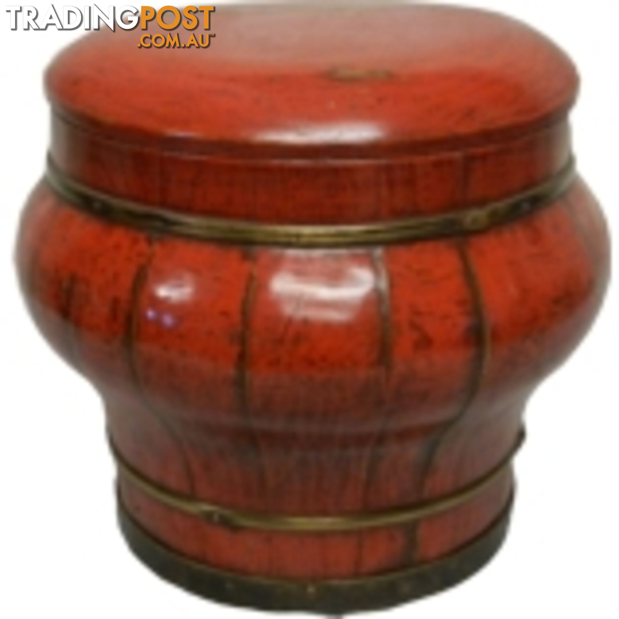 Red Lacquer Rice Container with Lid