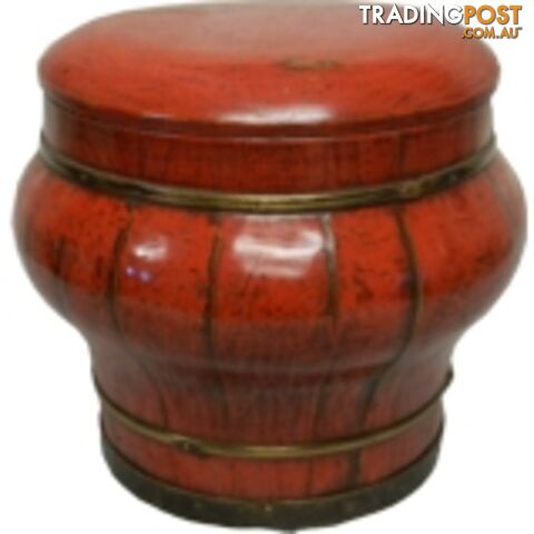 Red Lacquer Rice Container with Lid