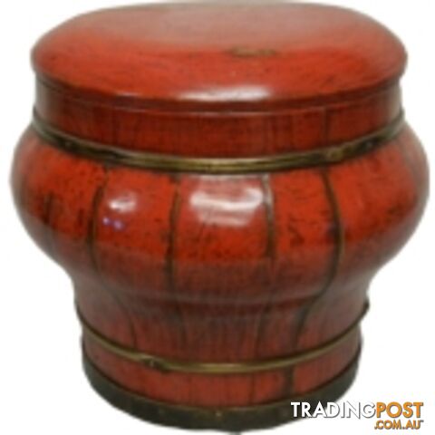 Red Lacquer Rice Container with Lid