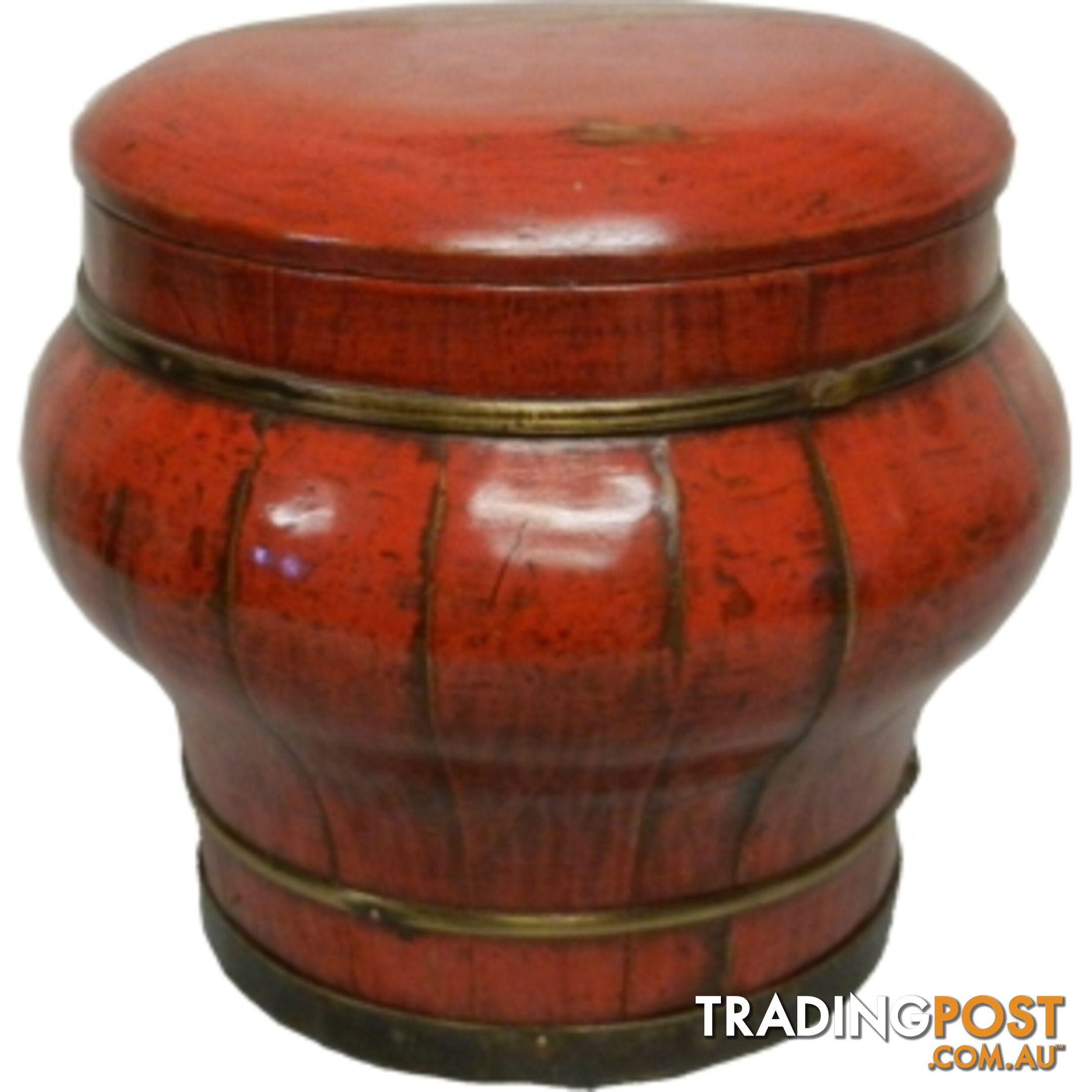 Red Lacquer Rice Container with Lid