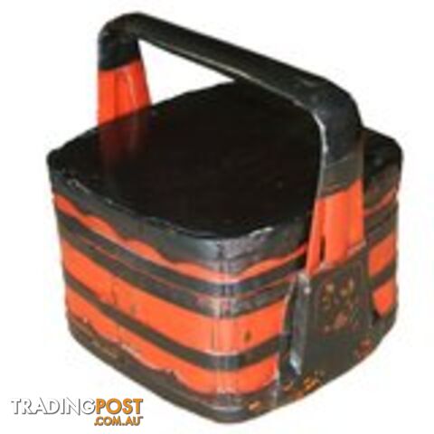 Black and Red Lacquer Chinese Food Box