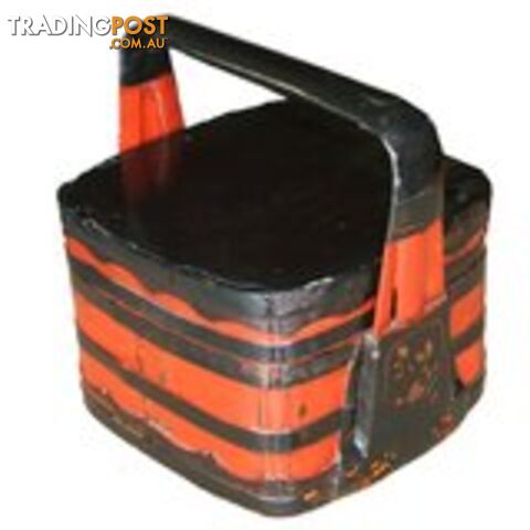 Black and Red Lacquer Chinese Food Box