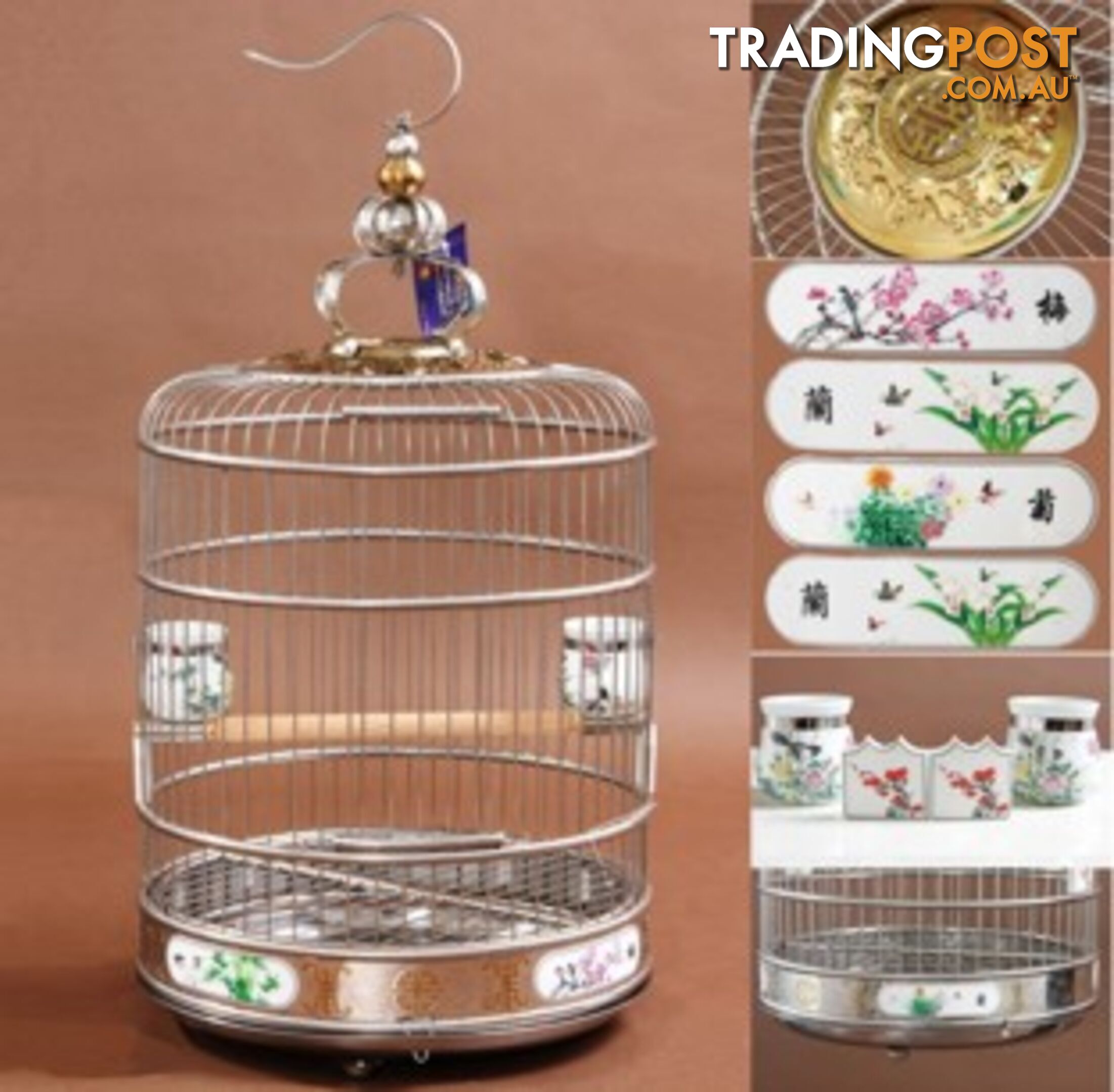 Stainless Steel Bird Cage Deluxe 45cm