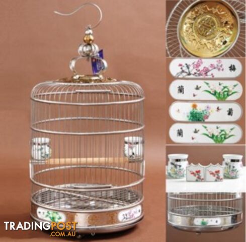 Stainless Steel Bird Cage Deluxe 45cm