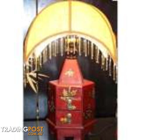 Red Chinese Lamp with Lampshade