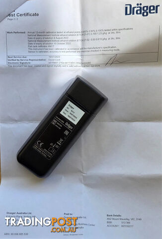 Dräger Alcotest 3820 Breathalyser – Working – Calibration Due - photo 2 of 4