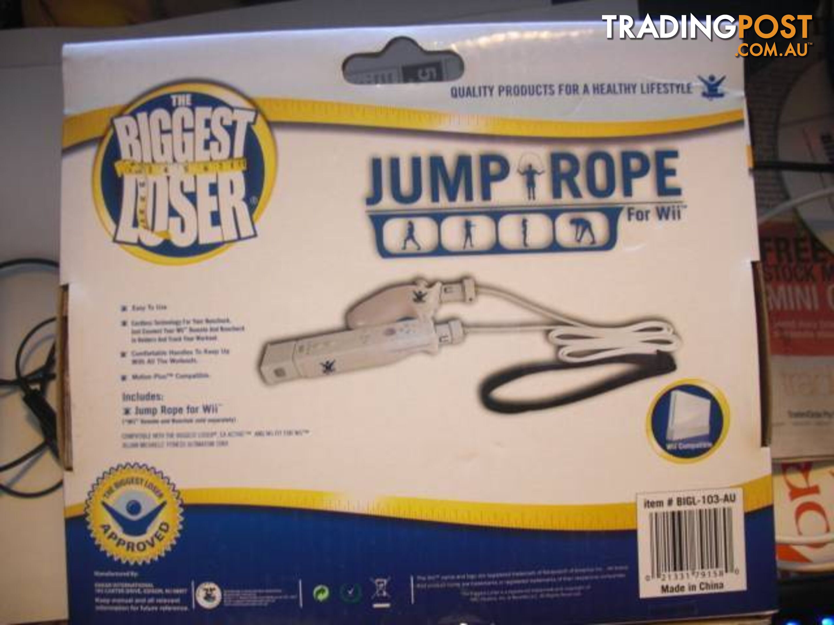 Wii FIT THE BIGGEST LOSER JUMP ROPE FOR Wii PICKUP CLAYTON 3168 O