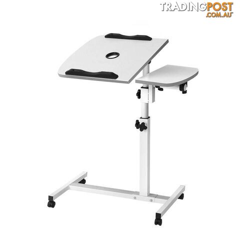 Artiss Laptop Table Desk Adjustable Stand With Fan - White