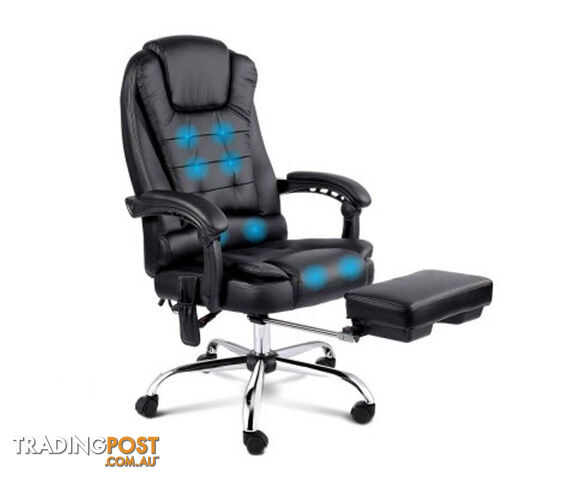 8 Point Reclining Massage Chair - Black