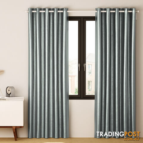 Artiss 2X Blockout Curtains Blackout Window Curtain Eyelet 180x213cm Grey