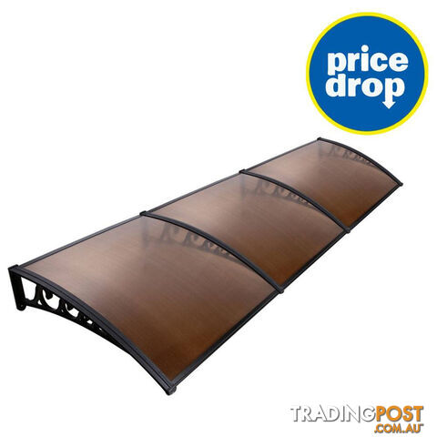 Instahut DIY Window Door Awning Shade 1 x 3m - Brown