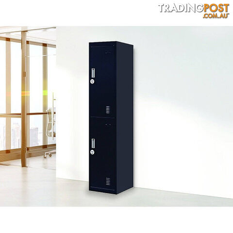 2-Door Vertical Locker for Office Gym Shed School Home Storage