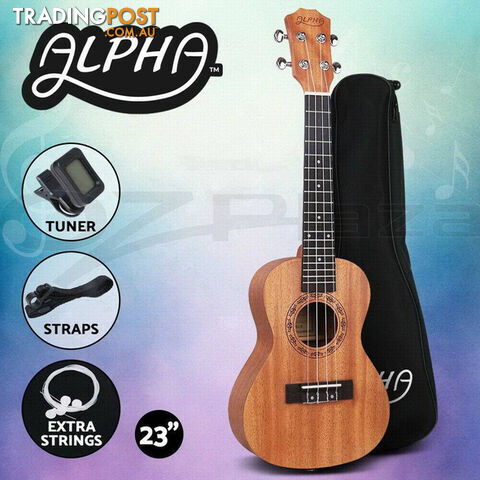 ALPHA 23 Inch Concert Ukulele Mahogany Ukeleles Uke Hawaii Guitar