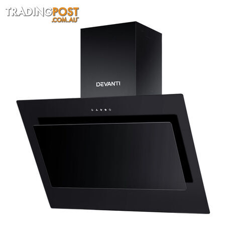 Devanti 900mm Range Hood 90cm Rangehood Glass Black