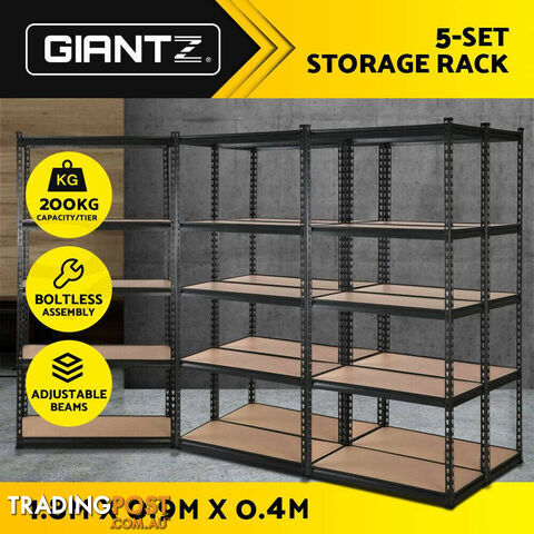 Giantz 5X1.8M Warehouse Shelving Garage Storage Racking Steel Metal Shelves