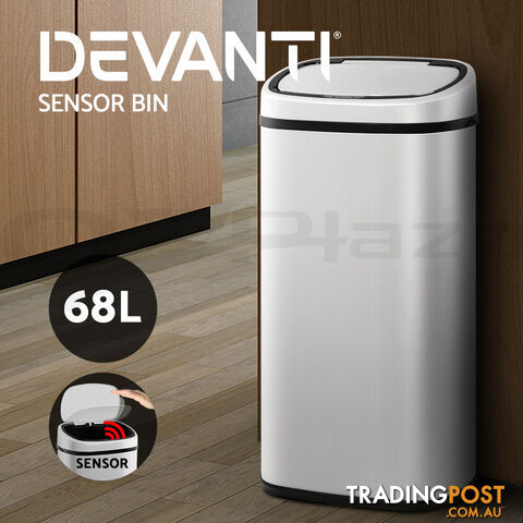 68L Stainless Steel Motion Sensor Rubbish Bin