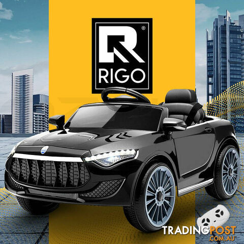 Rigo Kids Ride On Car Electric Toys 12V Battery Remote Control Black MP3 LED