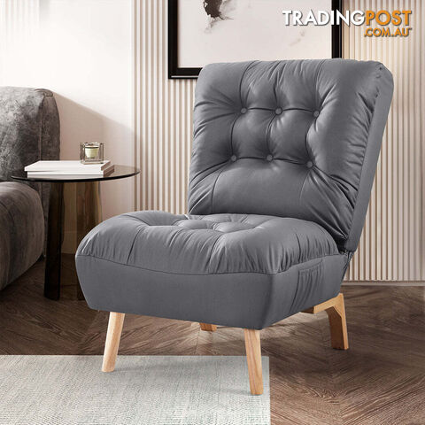 Levede Accent Chair Sofa Recliner Adjustable Grey