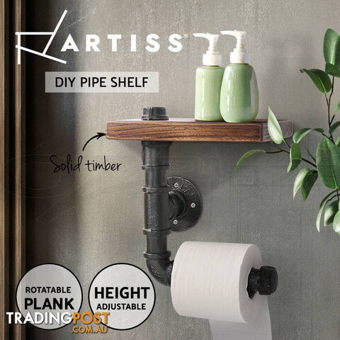 Artiss 1X Wall Shelves Paper Holder Industrial Pipe Shelf DIY Vintage Brackets