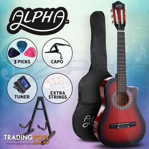 Alpha 34" Inch Guitar Classical Acoustic Cutaway Wooden Ideal Kids