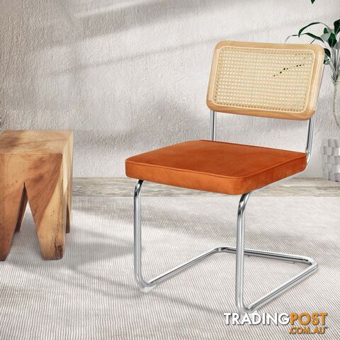 Levede 2xRattan Chair Dining Chairs Orange